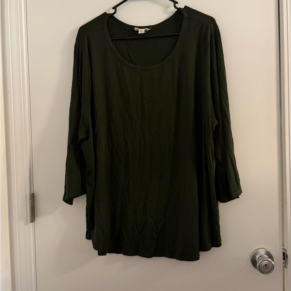 Cupio Forest Green 3/4 Sleeve Top